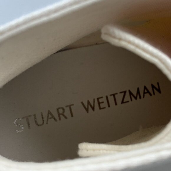 NIB Stuart Weitzman Hightop Shoes In White Size 38.5 - Picture 9 of 12